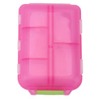 Medicine Box Medicine Case Plastic Waterproof 10 Compartments Buckle Lock Weekly Portable Medicine Container Rose Red