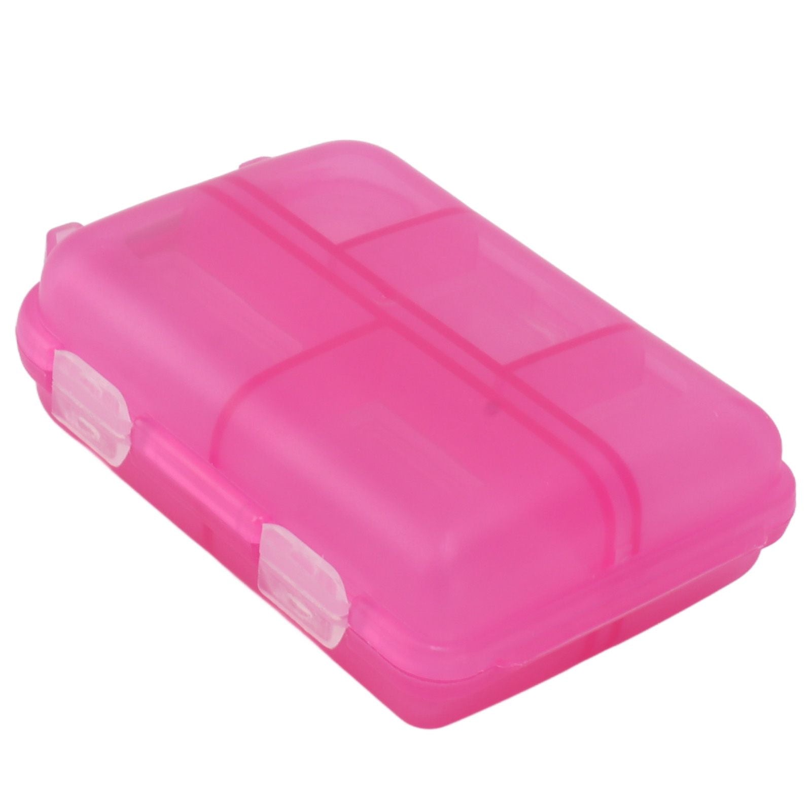 Medicine Box Medicine Case Plastic Waterproof 10 Compartments Buckle Lock Weekly Portable Medicine Container Rose Red