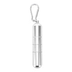 Portable Keychain Cigarette Case Aluminum Alloy Cigarette Tube Smoking Accessories for 10pcs 5.5mm Fine Cigarettes Silver
