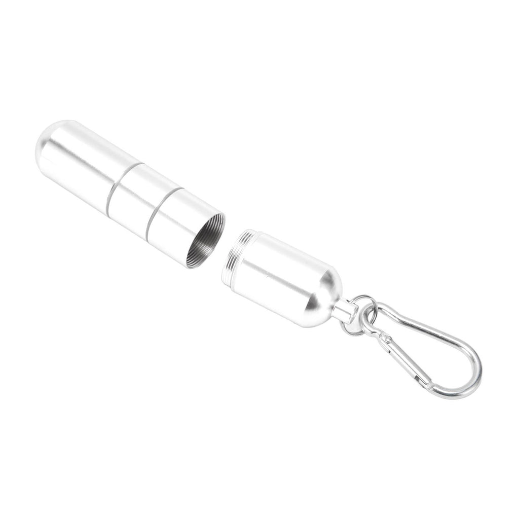 Portable Keychain Cigarette Case Aluminum Alloy Cigarette Tube Smoking Accessories for 10pcs 5.5mm Fine Cigarettes Silver