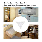 200pcs Inside Corner Dust Guards Clear Triangular Anti Collision Dust Proof Table Corner Guards for Stairs Closets Cabinets Drawers