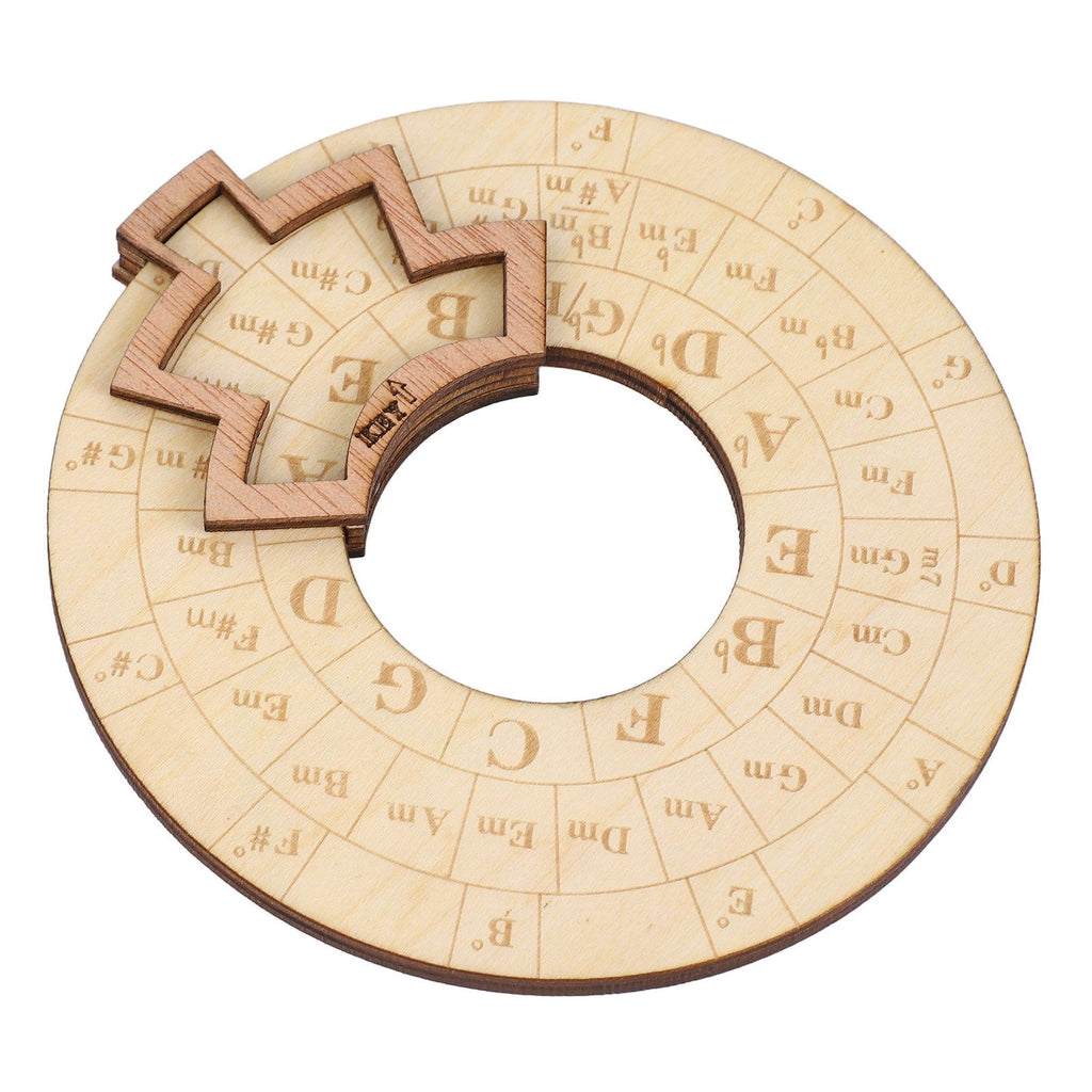Wooden Music Circle Wheel Educational Rugged Adjustable Durable Circle of Fifths Wheel for Musician