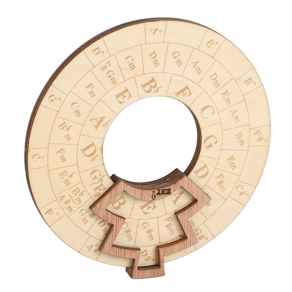 Wooden Music Circle Wheel Educational Rugged Adjustable Durable Circle of Fifths Wheel for Musician