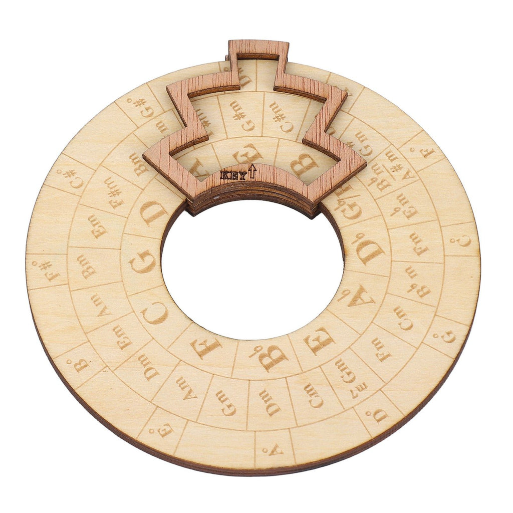 Wooden Music Circle Wheel Educational Rugged Adjustable Durable Circle of Fifths Wheel for Musician