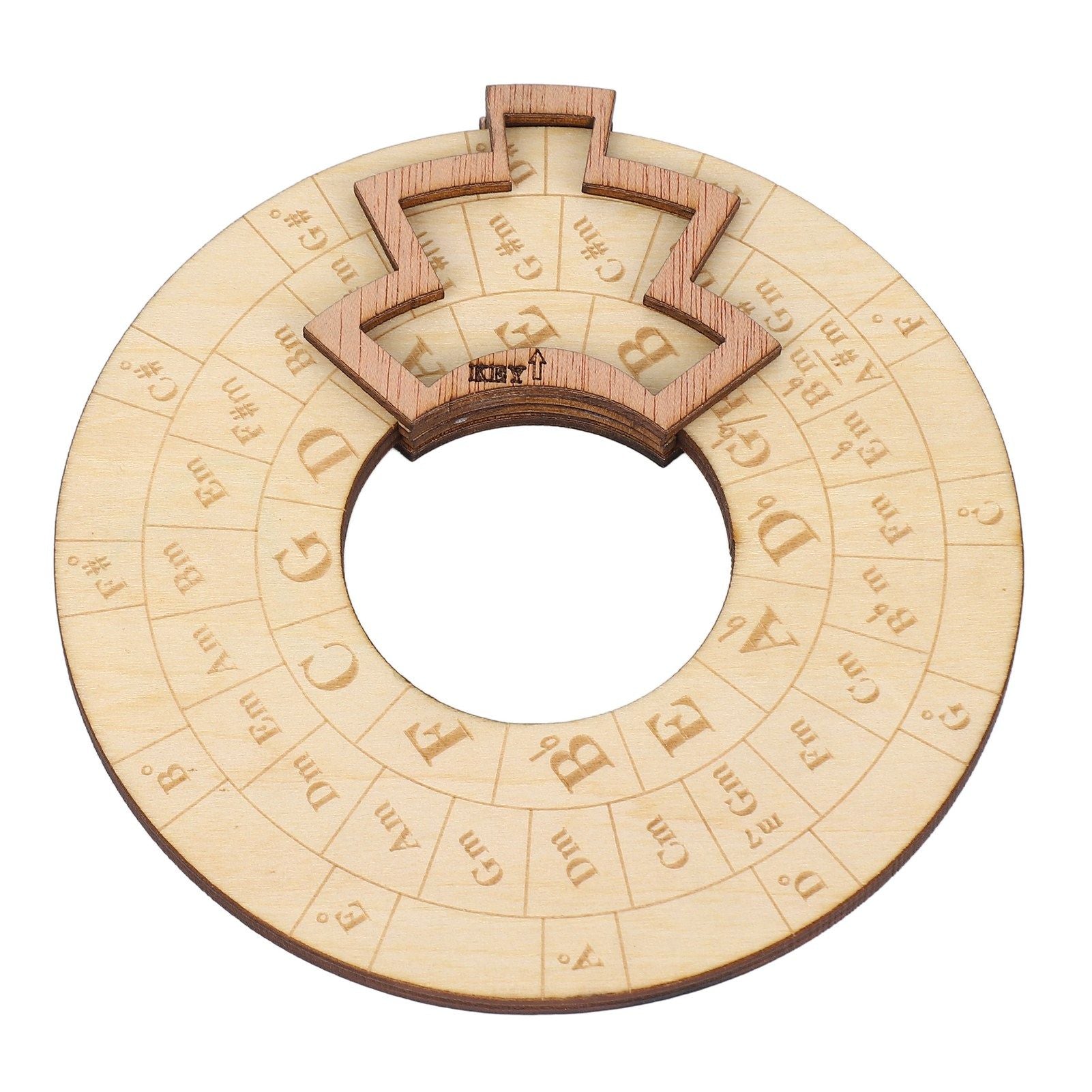 Wooden Music Circle Wheel Educational Rugged Adjustable Durable Circle of Fifths Wheel for Musician
