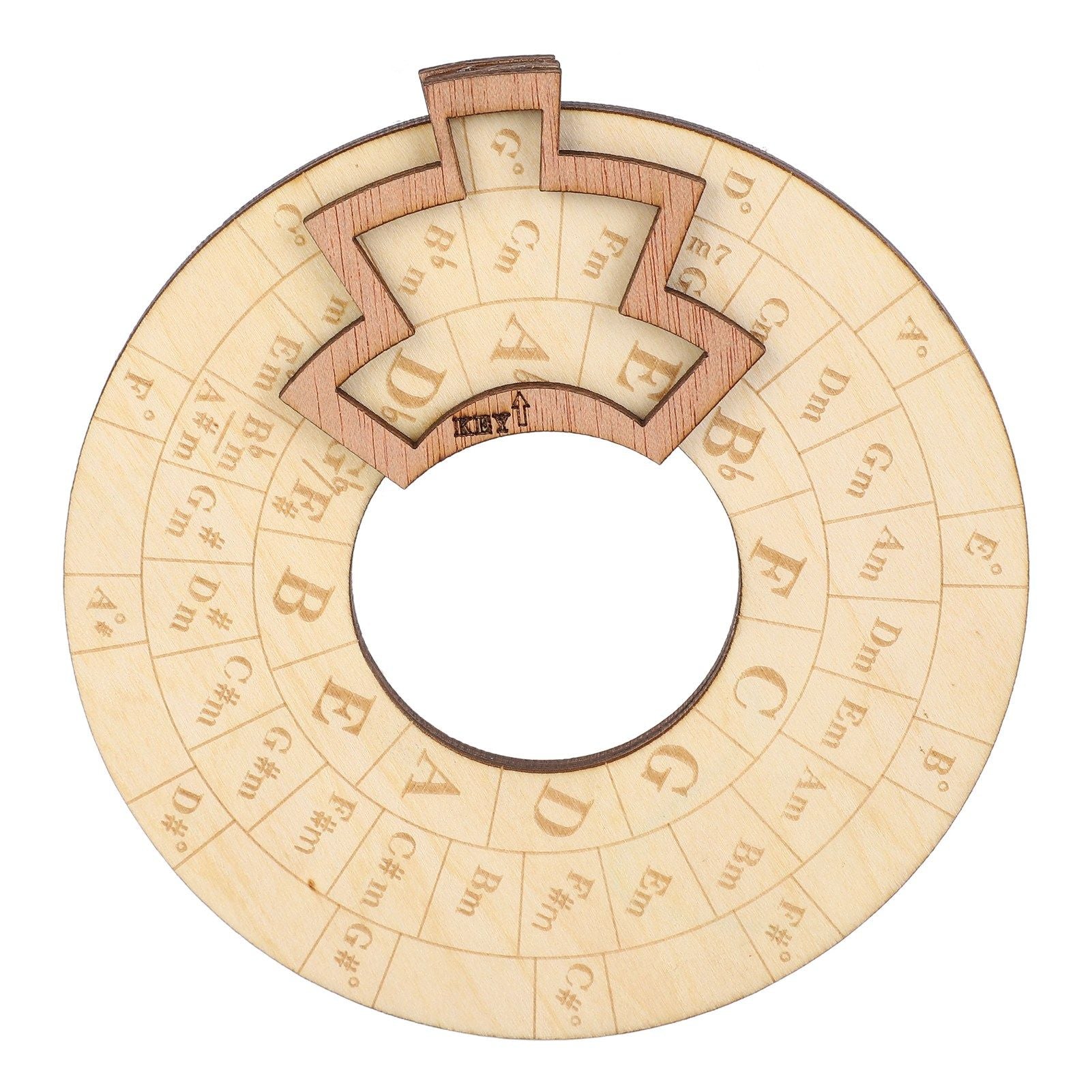 Wooden Music Circle Wheel Educational Rugged Adjustable Durable Circle of Fifths Wheel for Musician