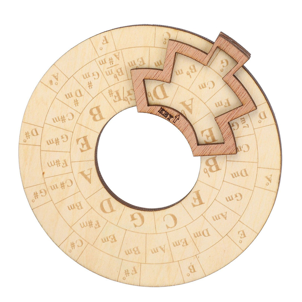 Wooden Music Circle Wheel Educational Rugged Adjustable Durable Circle of Fifths Wheel for Musician