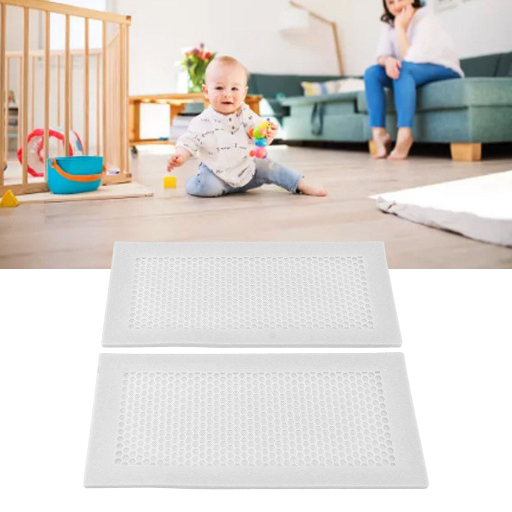 2Pcs Baby Proof Vent Cover Child Proof Safe Soft Silicone for Home Floor Catch Debris Hair Insect White