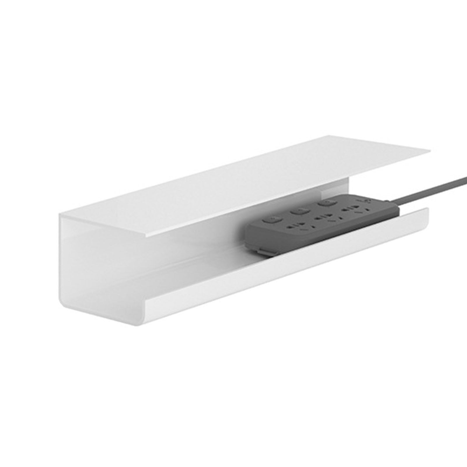 Under Desk Cable Management Tray Reduce Clutter Durability Punch Free Under Desk Power Strip Organizer White