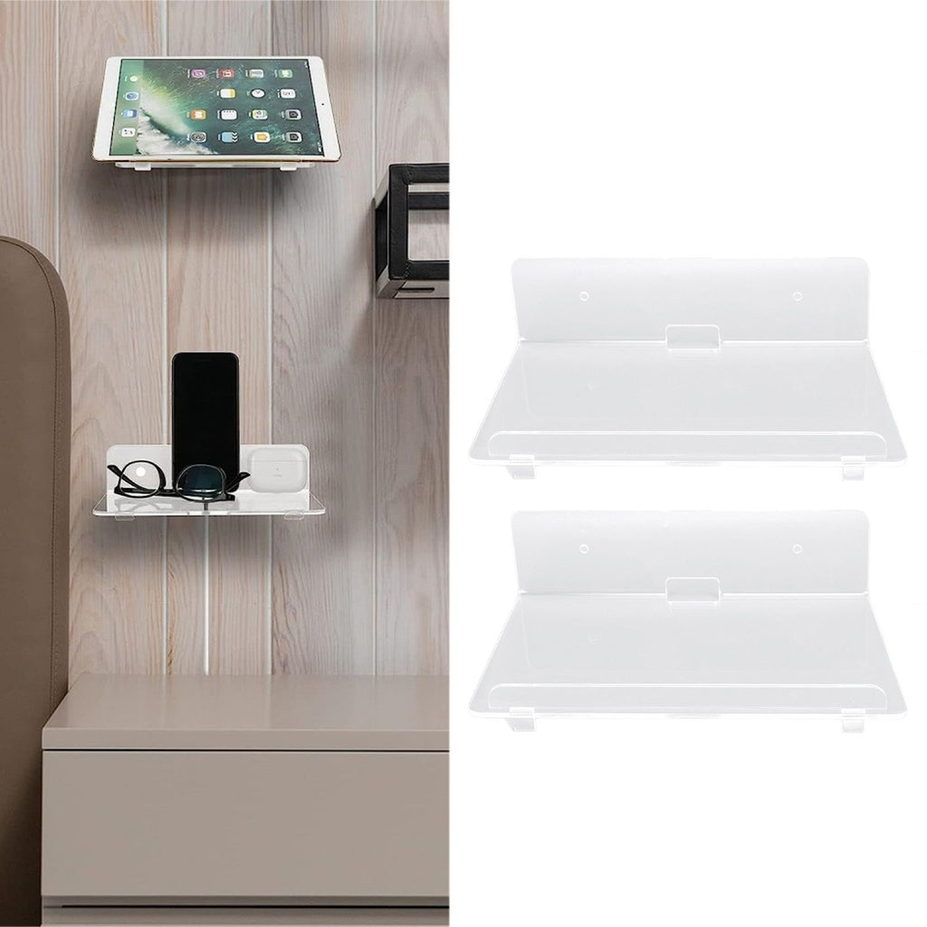 2PCS Floating Shelf Acrylic Wall Shelf Easy Installation Wall Mount for Speaker Monitor Living Room Wall Decor