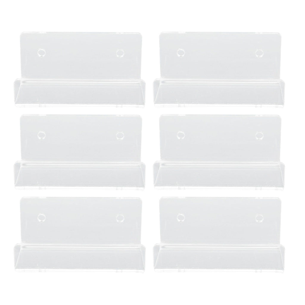 6Pcs Wall Mount Vinyl Record Shelf Clear Clear Acrylic Record CD Storage Rack Floating Wall Shelves for Bathroom Bedroom Living Room Kitchen