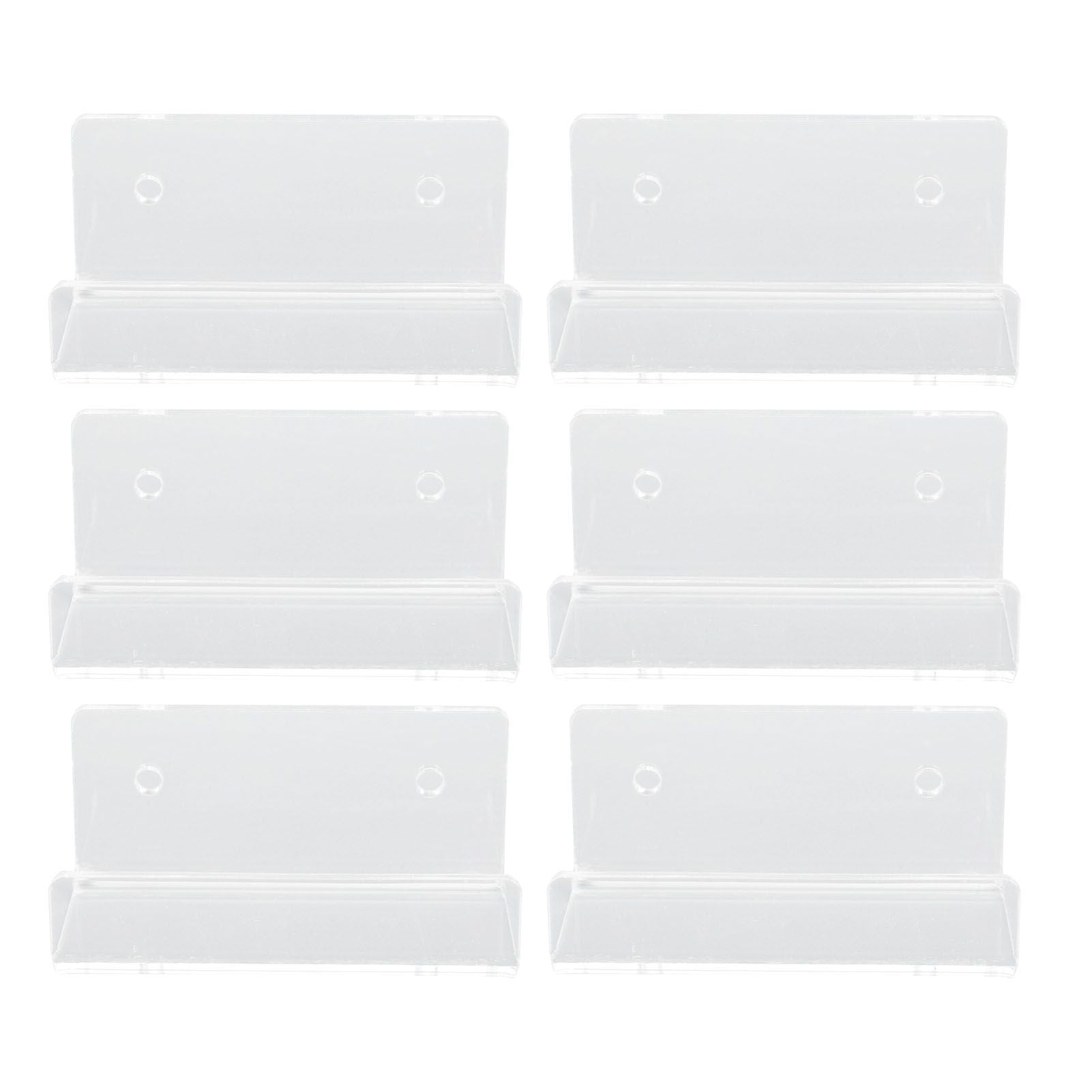 6Pcs Wall Mount Vinyl Record Shelf Clear Clear Acrylic Record CD Storage Rack Floating Wall Shelves for Bathroom Bedroom Living Room Kitchen
