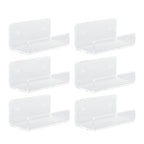 6Pcs Wall Mount Vinyl Record Shelf Clear Clear Acrylic Record CD Storage Rack Floating Wall Shelves for Bathroom Bedroom Living Room Kitchen
