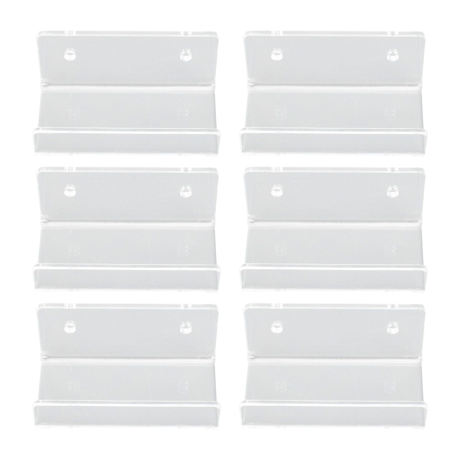 6Pcs Wall Mount Vinyl Record Shelf Clear Clear Acrylic Record CD Storage Rack Floating Wall Shelves for Bathroom Bedroom Living Room Kitchen
