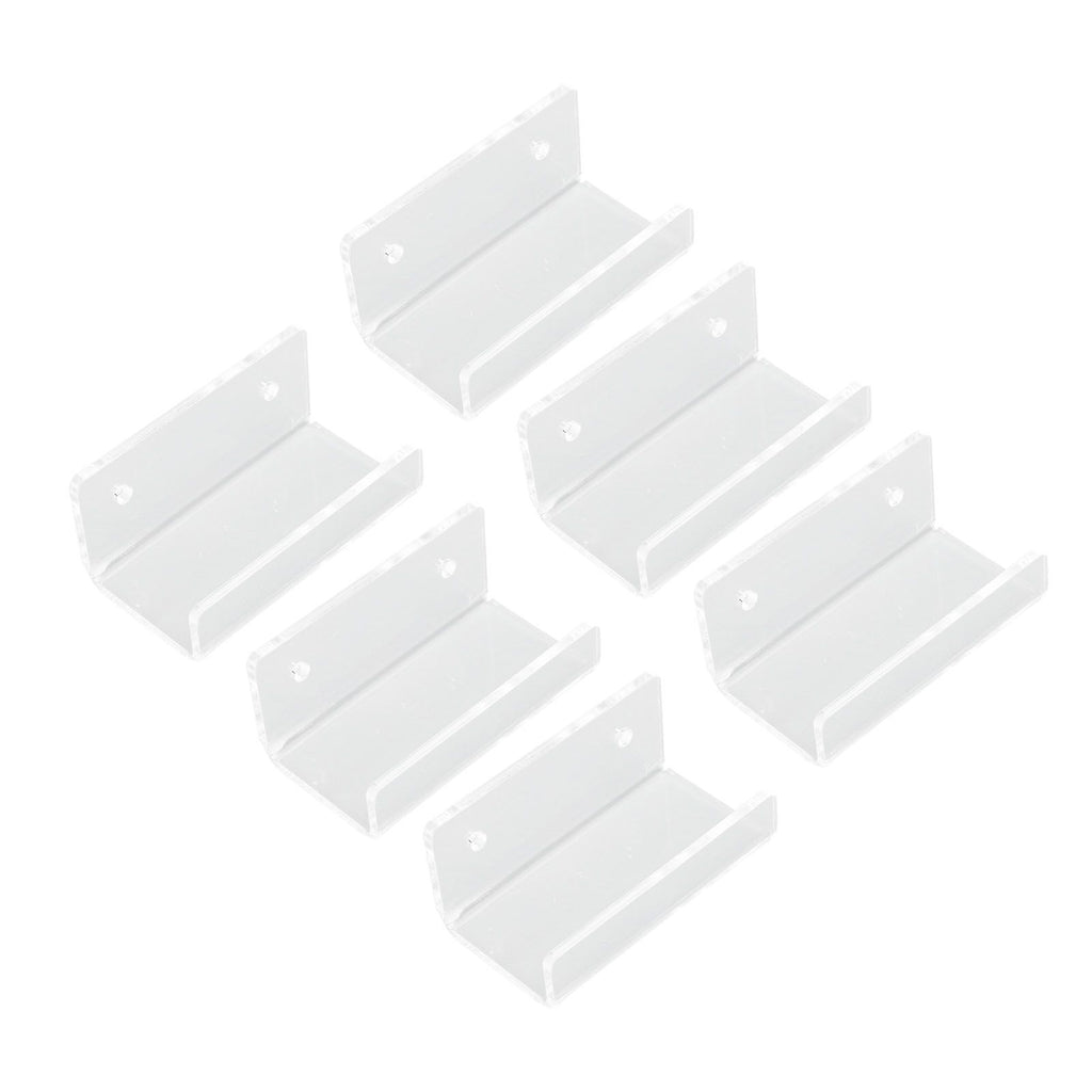 6Pcs Wall Mount Vinyl Record Shelf Clear Clear Acrylic Record CD Storage Rack Floating Wall Shelves for Bathroom Bedroom Living Room Kitchen