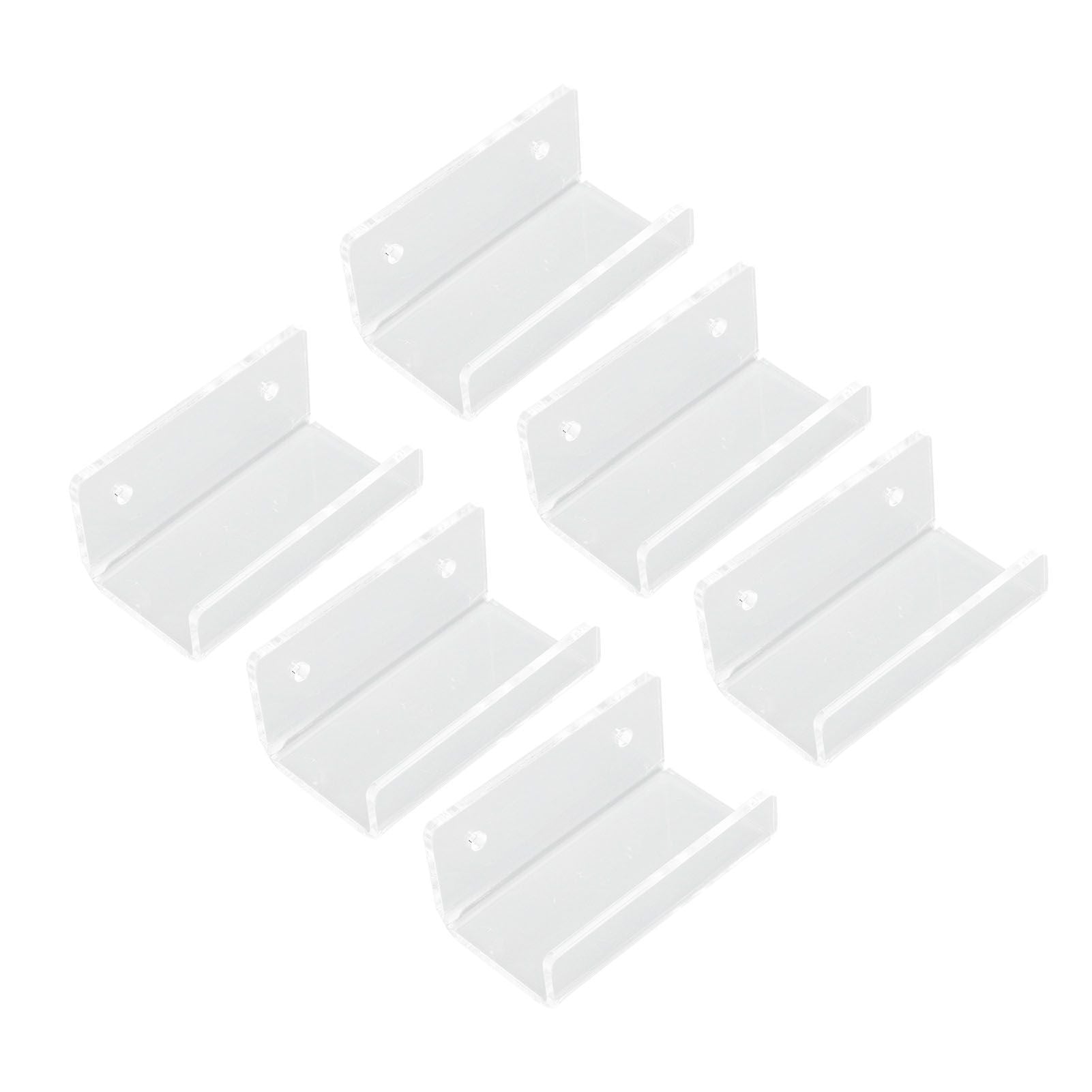 6Pcs Wall Mount Vinyl Record Shelf Clear Clear Acrylic Record CD Storage Rack Floating Wall Shelves for Bathroom Bedroom Living Room Kitchen