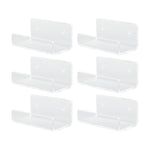 6Pcs Wall Mount Vinyl Record Shelf Clear Clear Acrylic Record CD Storage Rack Floating Wall Shelves for Bathroom Bedroom Living Room Kitchen