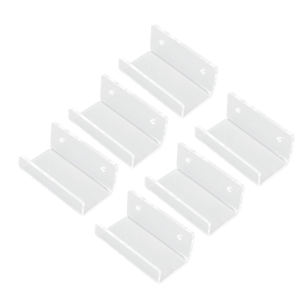 6Pcs Wall Mount Vinyl Record Shelf Clear Clear Acrylic Record CD Storage Rack Floating Wall Shelves for Bathroom Bedroom Living Room Kitchen