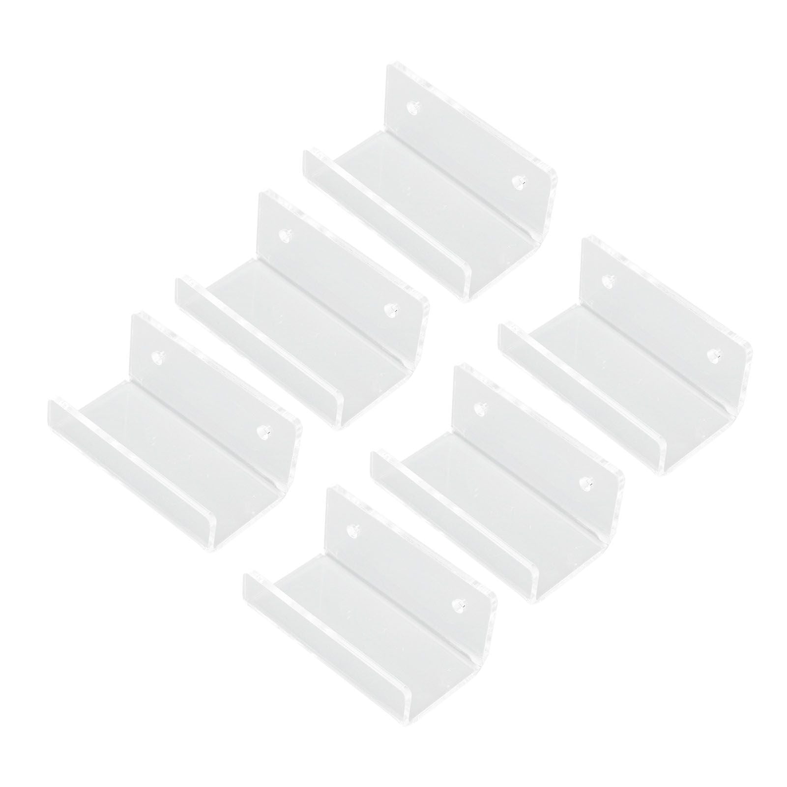 6Pcs Wall Mount Vinyl Record Shelf Clear Clear Acrylic Record CD Storage Rack Floating Wall Shelves for Bathroom Bedroom Living Room Kitchen