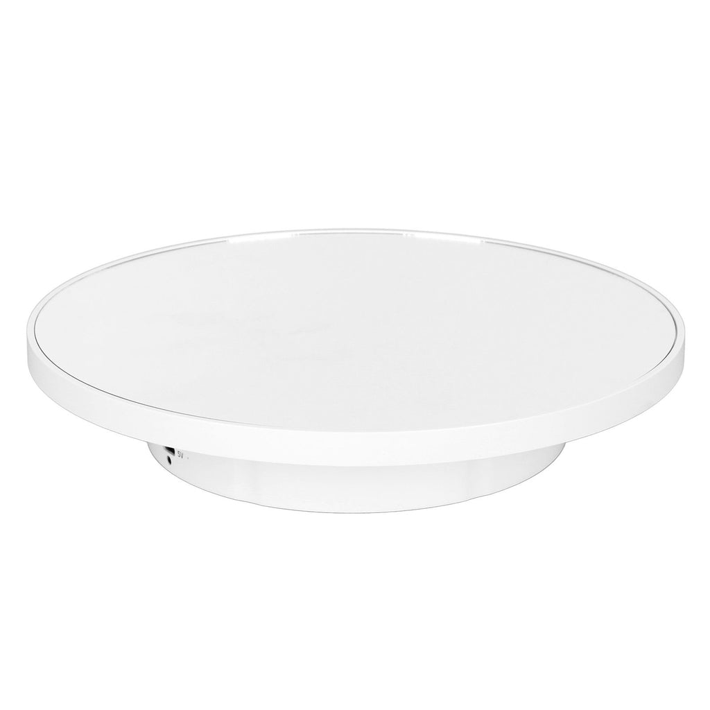 Rotating Display Stand 2 in 1 Automatic 360 Degree Electric Turntable with Remote Control for Photography Product Jewelry White