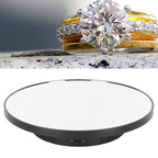 Rotating Display Stand 2 in 1 Automatic 360 Degree Electric Turntable with Remote Control for Photography Product Jewelry Black