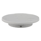 Rotating Display Stand Plastic Glass 360 Degree Electric Motorized Turntable with USB Cable for Photography Products Shows Jewelry Watch Cake White