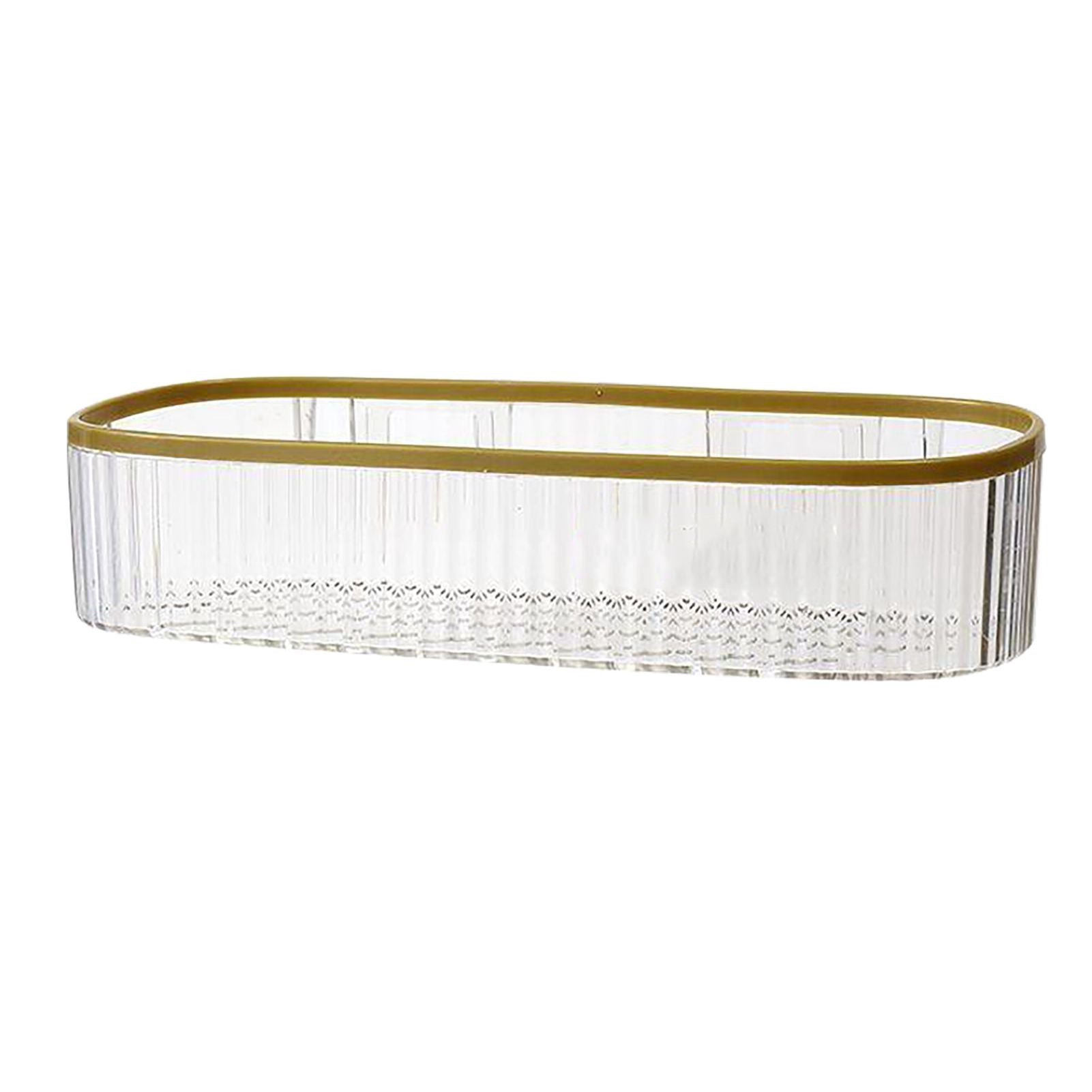 Plastic Wall Mount Organizer Punch Free Transparent White Adhesive Clear Organizer for Bathroom Kitchen Living Room