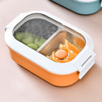Lunch Box Stainless Steel Insulation Leakproof Cute Design Portable Bento Box for School Office Orange