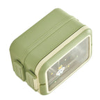 Stainless Steel Insulated Lunch Box Multiple Compartments Fashionable Safe Stainless Steel Bento Box for Students Kids Green