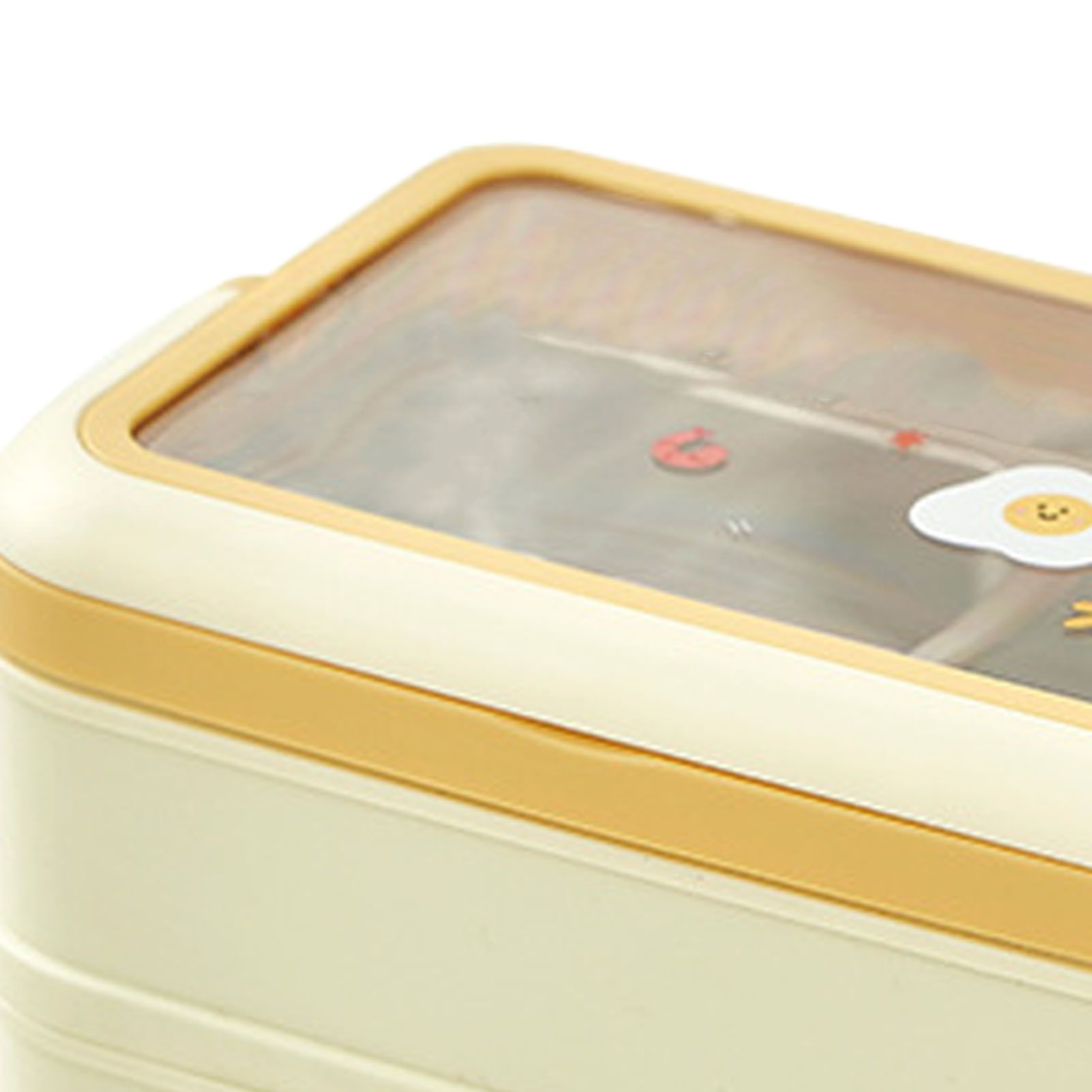 Stainless Steel Insulated Lunch Box Multiple Compartments Fashionable Safe Stainless Steel Bento Box for Students Kids Cream