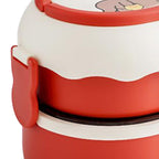 Lunch Box 2 Tier 3 Compartment Large Capacity Microwavable Cute Portable Bento Lunch Box Red