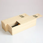 Single Bottle Wooden Wine Box with Lid Decorative Wood Grain Reusable Wine Storage Box