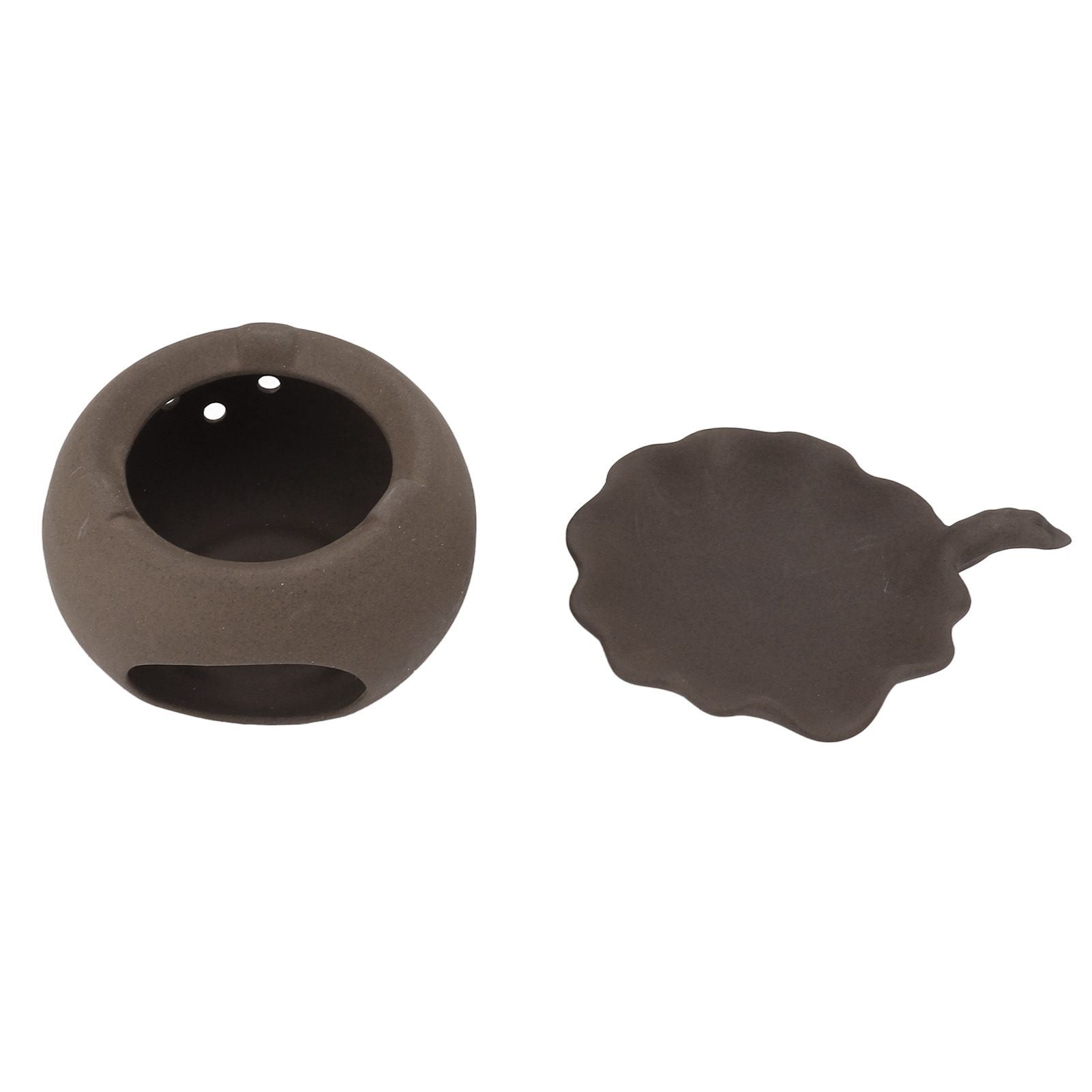 Ceramic Tea Roaster Loose Leaf Tea Warmer Tea Fragrance Roasting Baking Pot with Stainless Steel Spoon
