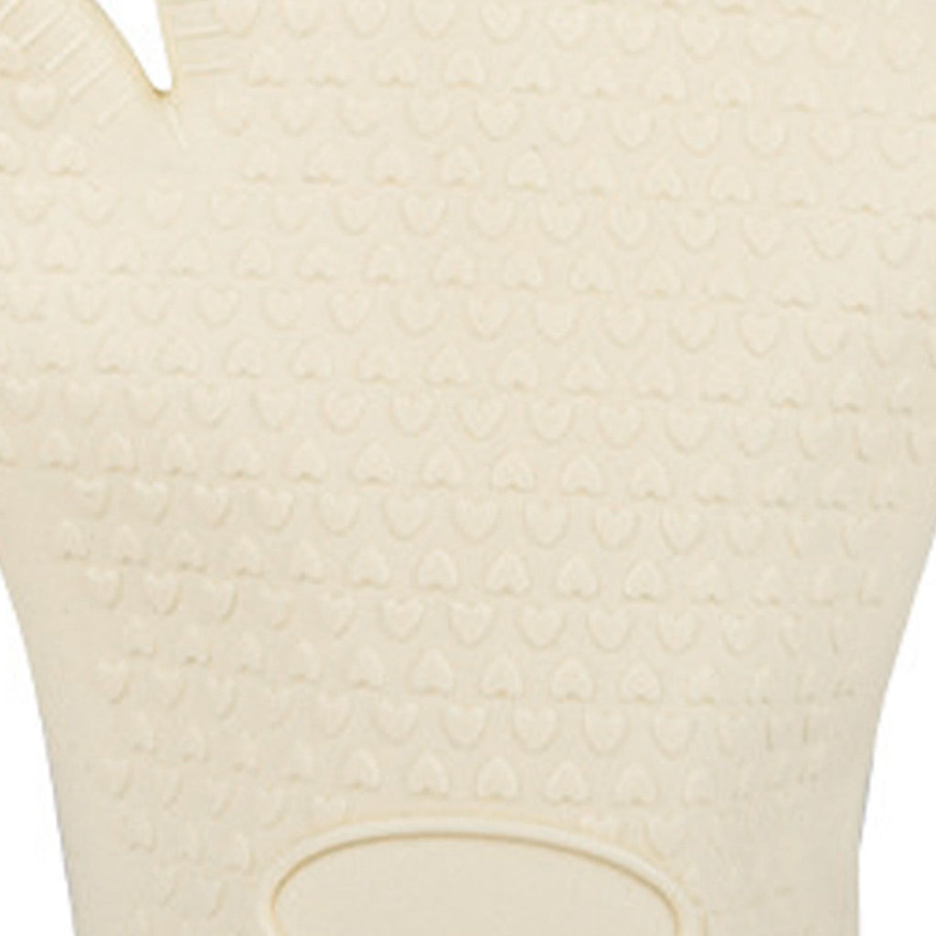 Thickened Silicone Anti Scalding Oven Glove Heat Resistant Silicone Cooking Glove for Microwave Oven Toaster Ivory White