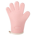 Thickened Silicone Anti Scalding Oven Glove Heat Resistant Silicone Cooking Glove for Microwave Oven Toaster pink Orange