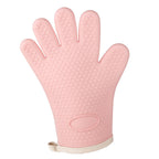 Thickened Silicone Anti Scalding Oven Glove Heat Resistant Silicone Cooking Glove for Microwave Oven Toaster pink Orange