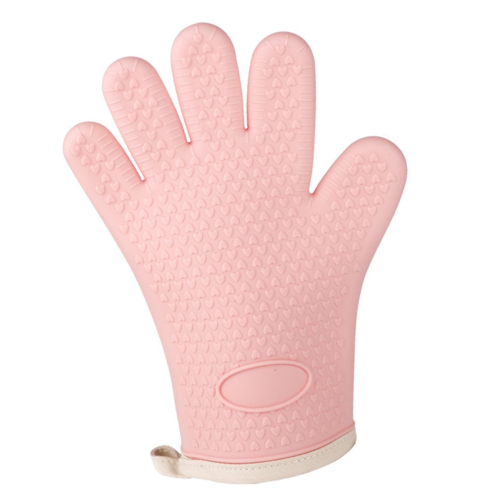 Thickened Silicone Anti Scalding Oven Glove Heat Resistant Silicone Cooking Glove for Microwave Oven Toaster pink Orange