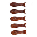 5Pcs Wooden Fish Shape Chopstick Rest Stand Rack Spoon Fork Knife Holder Wooden Chopstick Holder
