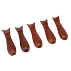 5Pcs Wooden Fish Shape Chopstick Rest Stand Rack Spoon Fork Knife Holder Wooden Chopstick Holder