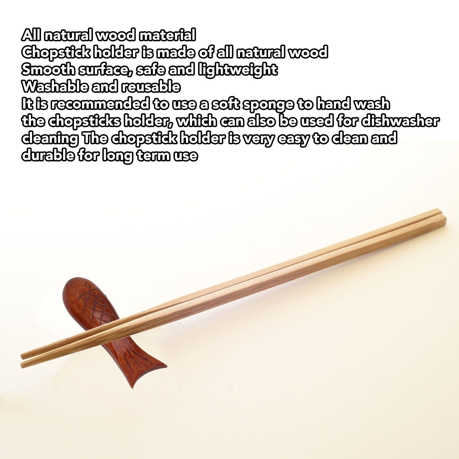 5Pcs Wooden Fish Shape Chopstick Rest Stand Rack Spoon Fork Knife Holder Wooden Chopstick Holder