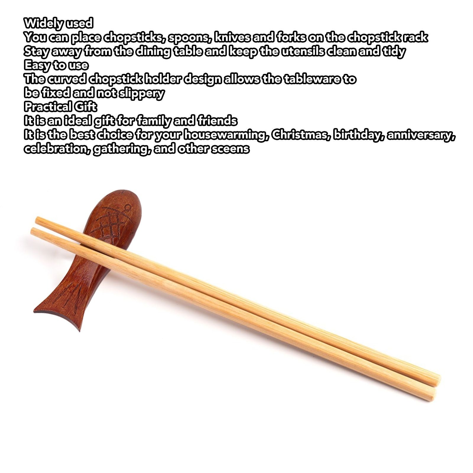 5Pcs Wooden Fish Shape Chopstick Rest Stand Rack Spoon Fork Knife Holder Wooden Chopstick Holder