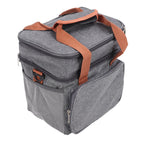 Lunch Bag 2 Deck Messenger Large Capacity Waterproof Leakage Proof 2 Way Zipper Insulated Lunch Box for Picnic Camp Office Grey