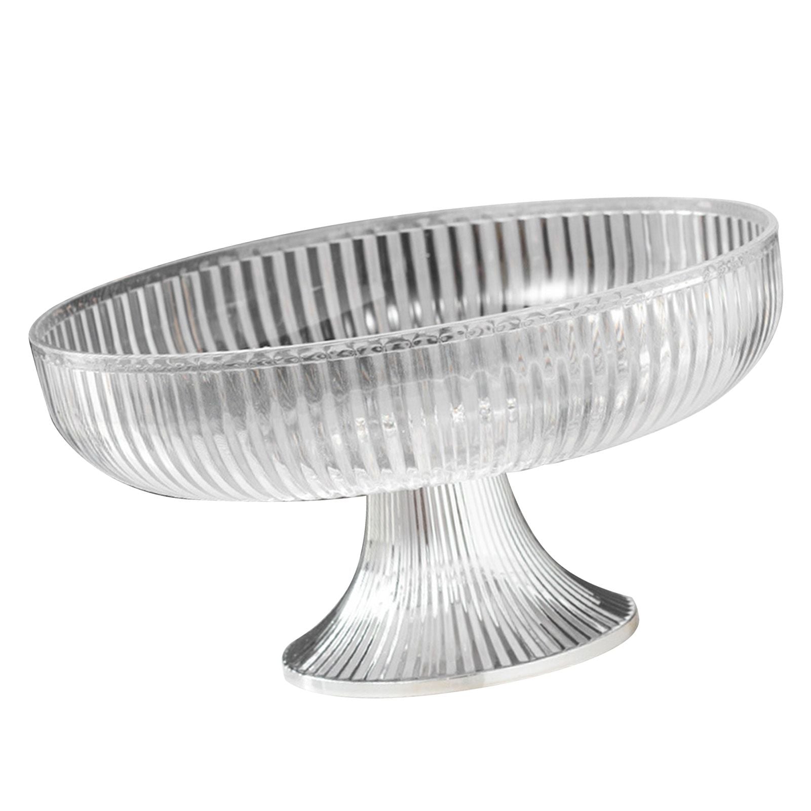 Fruit Plate Multifunctional Plastic Stylish Space Saving Decorative Snack Bowl for Candy Nuts Transparent