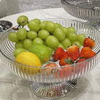 Fruit Plate Multifunctional Plastic Stylish Space Saving Decorative Snack Bowl for Candy Nuts Transparent