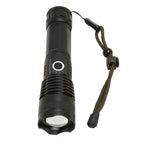 LED Flashlight Zoomable P50 Beads 5000lm 3 Light Modes Battery Display Bright Flashlight for Outdoor Adventure Camping