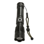LED Flashlight Zoomable P50 Beads 5000lm 3 Light Modes Battery Display Bright Flashlight for Outdoor Adventure Camping