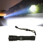 LED Flashlight Zoomable P50 Beads 5000lm 3 Light Modes Battery Display Bright Flashlight for Outdoor Adventure Camping