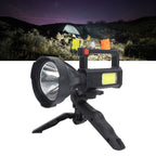 Handheld Spotlight Strong Light Waterproof Rechargeable Spotlight Flashlight LED Searchlight for Outdoor Camping Hiking