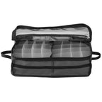 Christmas Ornament Storage Box Under Bed 64 Cell partition 600D Oxford PVC transparent window Black 61x30.5x15cm