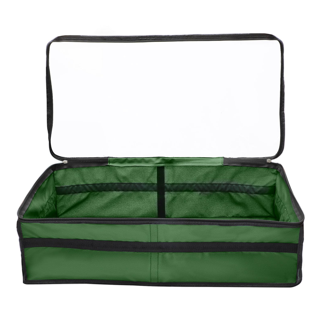 Christmas Ornament Storage Box Under Bed 64 Cell partition 600D Oxford PVC transparent window Black 61x30.5x15cm